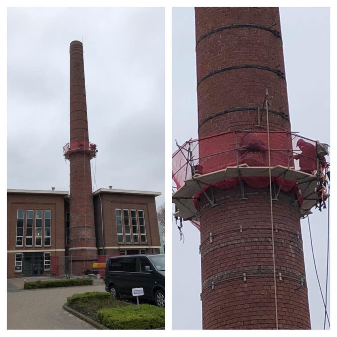 Renovatie monumentale schoorsteen van de Ommelanden